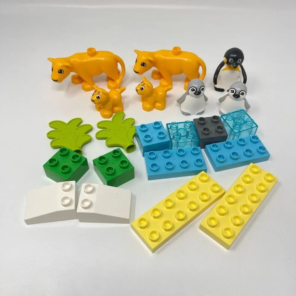 Lego Duplo Animal Families Penguins & Lions 10442 2 Sets Preowned Building Block